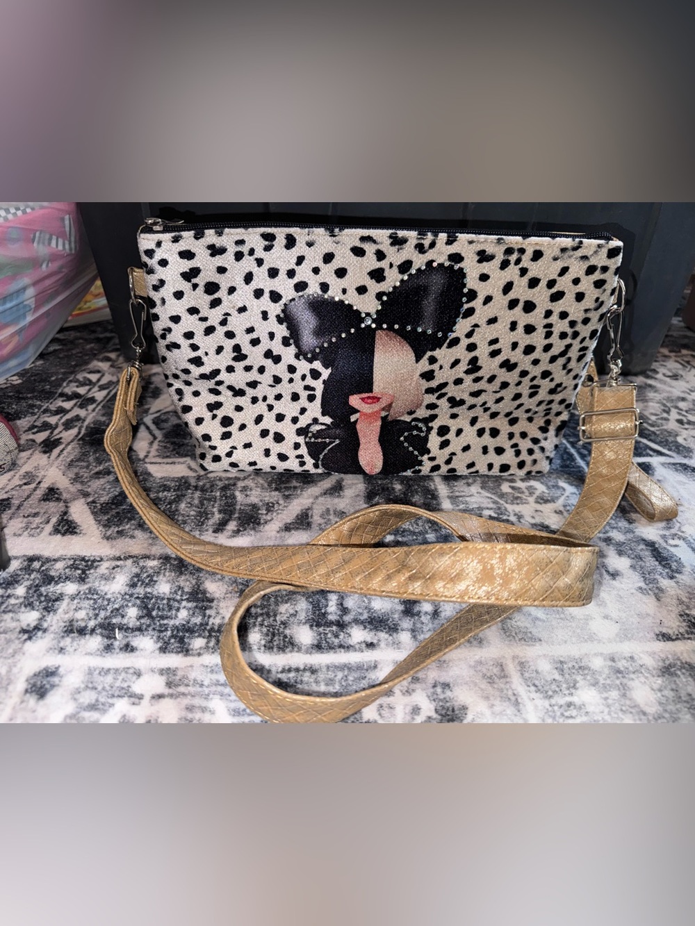 Sia Crossbody Clutch with Gold Strap